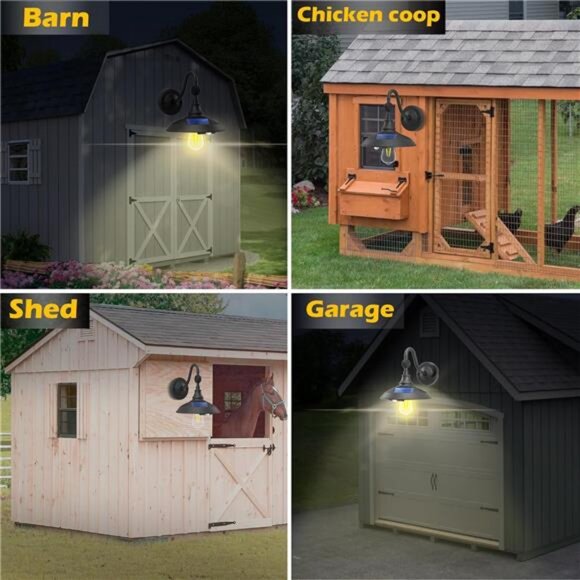 Solar Barn Lights, Aluminum Rustic Vintage Wall Lights with 3 Lighting Modes - Picture 3 of 6